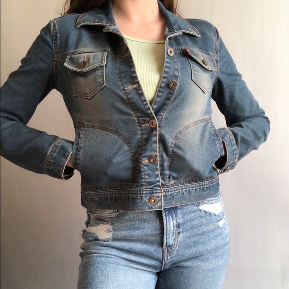 Y2K Vintage Denim Button Up Jean Jacket Medium - Picture 3 of 8
